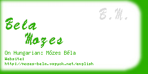 bela mozes business card
